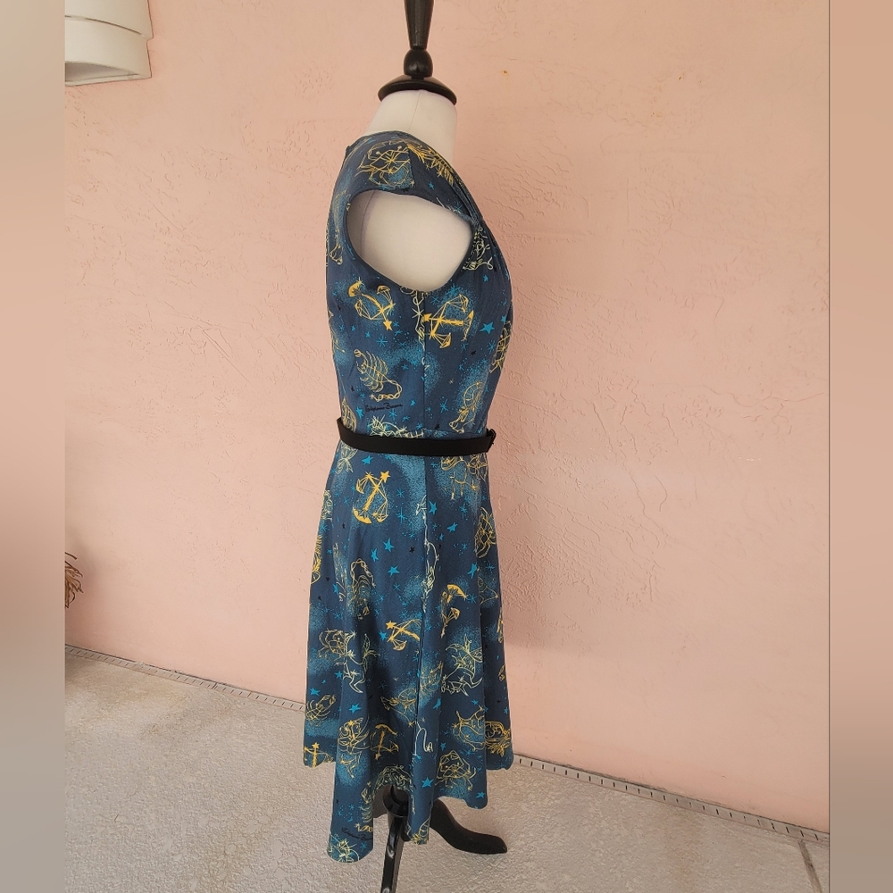 NEW Pinup Couture Pinup Girl Clothing Heidi Dress in Astrology Print - Picture 3 of 11